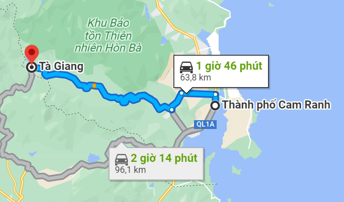 đường đi đến Tà Giang