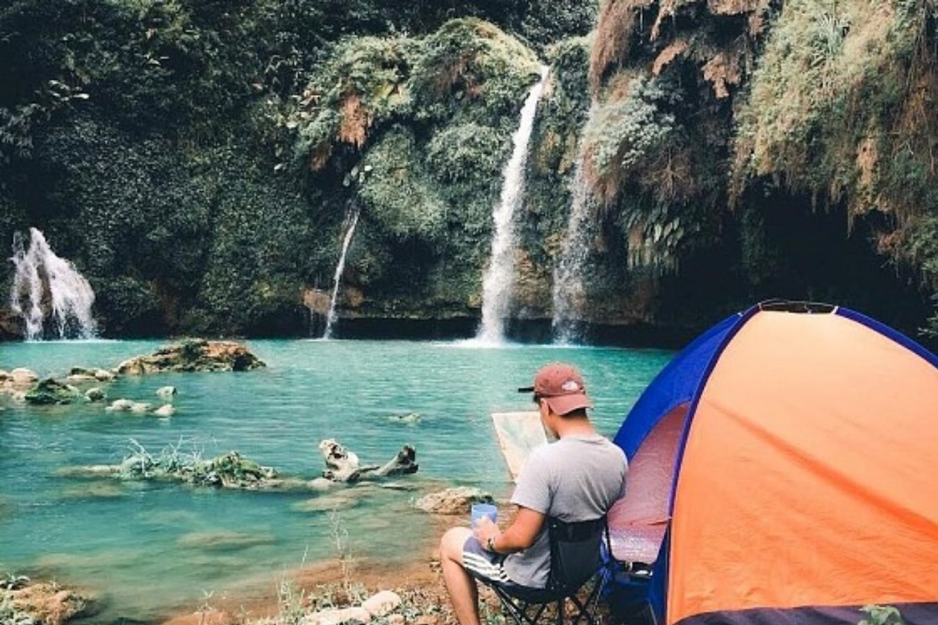 cắm trại tại thác Nàng Tiên